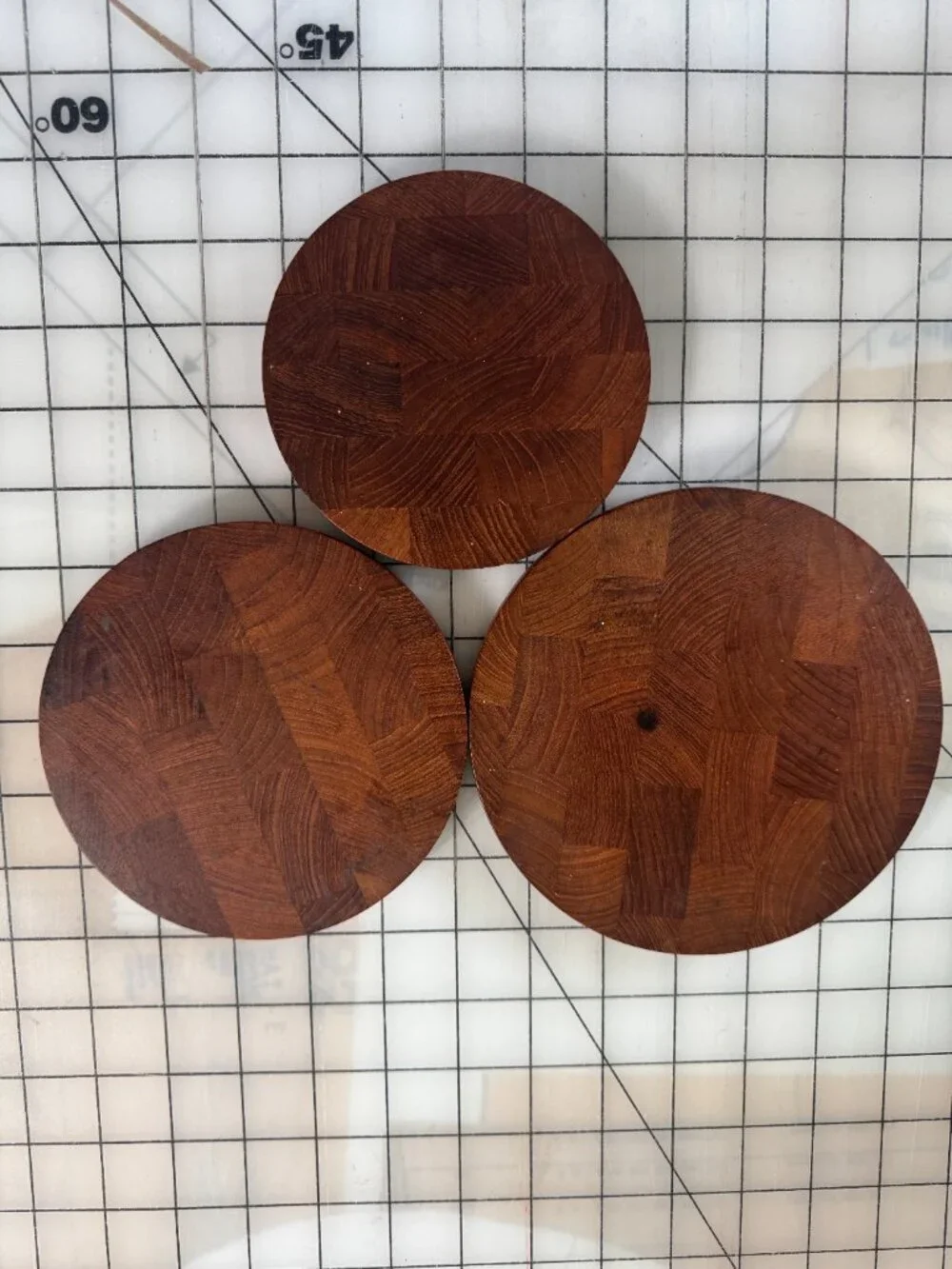 Vintage Atapco MCM Aluminum & Siam Teak Nesting Kitchen Canister Set 3pc